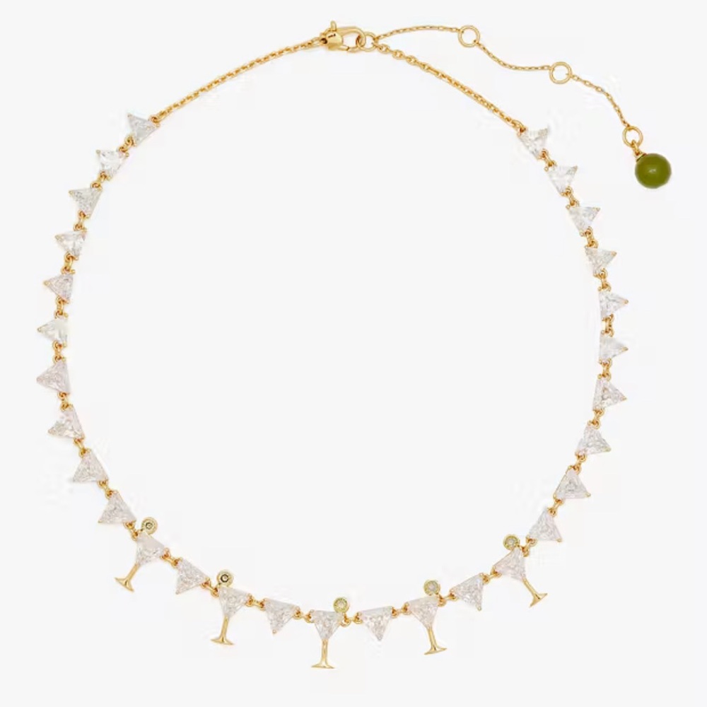 Kate Spade Gold and Crystal Martini Necklace